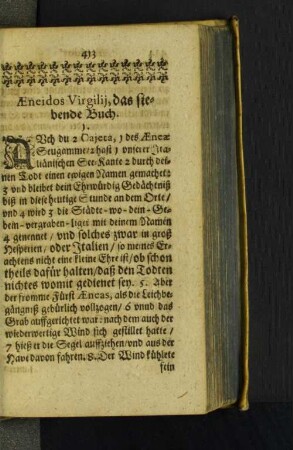 Aeneidos Virgilij, das siebende Buch.