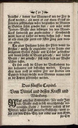 Das fünffte Capitel. Vom Vitriol und dessen Krafft und Würckung.