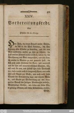 XXIV. Vorbereitungsrede. über Psalm 66. v. 16 - 19.
