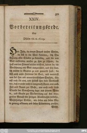 XXIV. Vorbereitungsrede. über Psalm 66. v. 16 - 19.