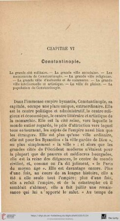 Chapitre VI: Constantinople