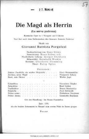 Die Magd als Herrin (La serva padrona)