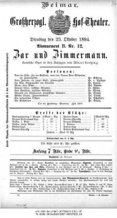 Zar und Zimmermann