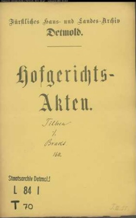Tilhen, Nevelin, Bürgermeister gegen Friedrich Bracht - Schuldforderung