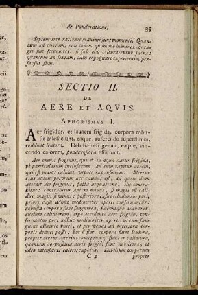 Sectio II. De Aere et Aquis.