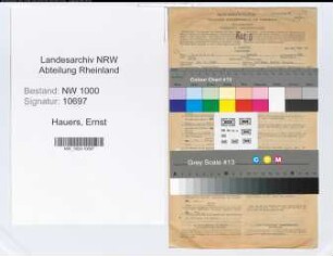Entnazifizierung Ernst Hauers, geb. 10.01.1886 (Beamter)