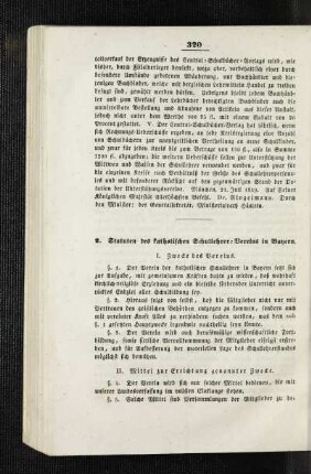Statuten des katholischen Schullehrer-Vereins in Bayern