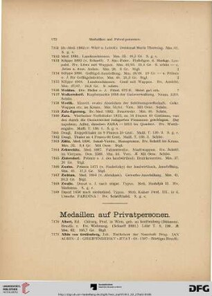 Medaillen auf Privatpersonen