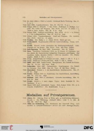 Medaillen auf Privatpersonen