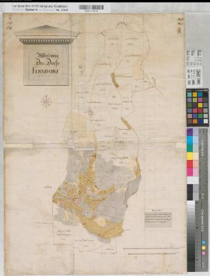 Nassau-Siegen (Fürstentum) ref. Teil Spezialkarten der Gemarkungen Ferndorf (Kreuztal) 1720 3000 rh. Fuß = 13,2 cm 73 x 51 kol. Zeichnung Erich Philipp Plönnies KSA Nr. 789,10