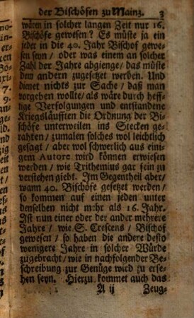 Kurzgefaßte Lebens-Beschreibung Aller Bisch- und Erzbischofen, Wie auch Chur-Fürsten zu Mainz : In Dreyen sonderbaren Abtheilungen bestehend