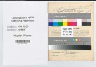 Entnazifizierung Werner Klopfer, geb. 30.01.1915 (Postschaffner)