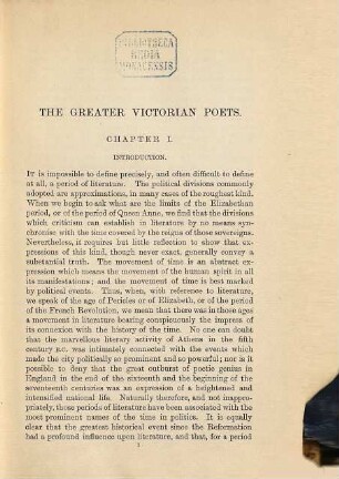The Greater Victorian Poets : (Tennyson, Browning, Arnold)