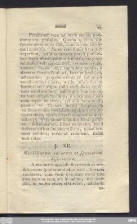 §. XII. Morbillorum verorum et spuriorum diserimina.