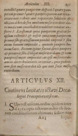 Articvlvs XII. Continens laxitates octavi Decalogi Praecepti eversivas.