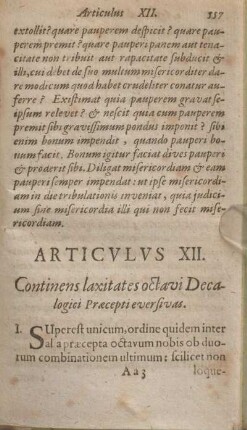 Articvlvs XII. Continens laxitates octavi Decalogi Praecepti eversivas.