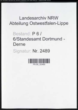 Sterberegister Standesamt Dortmund-Derne (XIV)