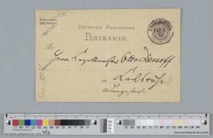 Postkarte an Otto Dessoff