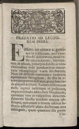 Præfatio Ad Lectorem Prima.