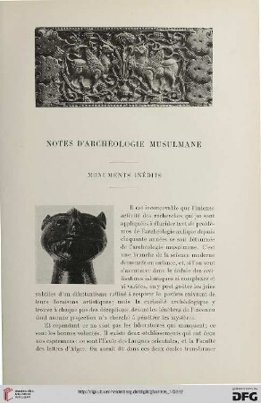 3. Pér. 35.1906: Monuments inédits : notes d'archéologie musulmane