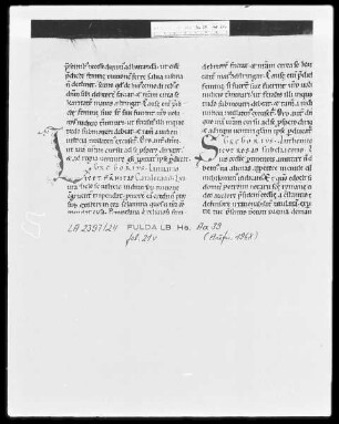 Gregorius Magnus, Registrum epistularum et Regula Pastoralis — Initialen L und S, Folio 21verso
