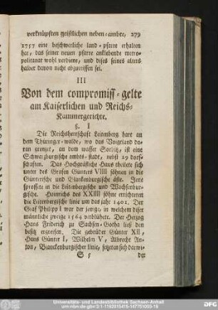 III Von dem compromiss-gelte am Kaiserlichen und Reichs-Kammergerichte.