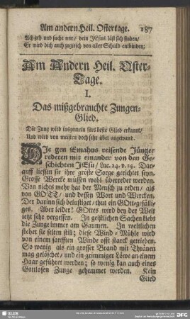 Am Andern Heil. Oster-Tage