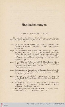 Handzeichnungen (Nr. 1189-1363)