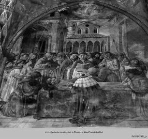 Kapellenausmalung : Leben des heiligen Franziskus : Verkündung der Geburt und Geburt des Franziskus