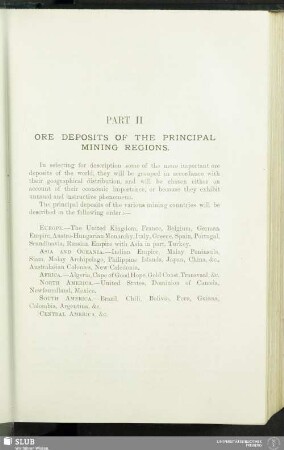 Part II. Ore Deposits Of The Principal Mining Regions