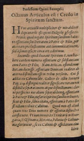 Octavus Articulus est ...