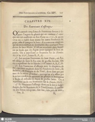 Chapitre XIV. Des Fourneaux d'affinage