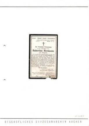 Hermanns, Hubertine geb. Weyers