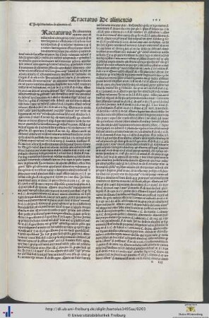 Tractatus de alimentis etcetera