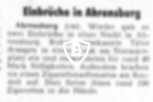 Einbrüche in Ahrensburg