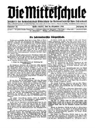 Die sudetendeutsche Bürgerschule