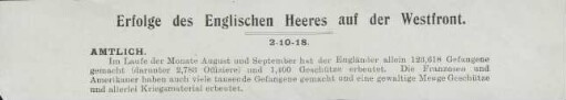 Erfolge des Englischen Heeres auf der Westfront