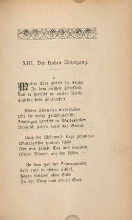 XIII. Der Hohen Untergang.