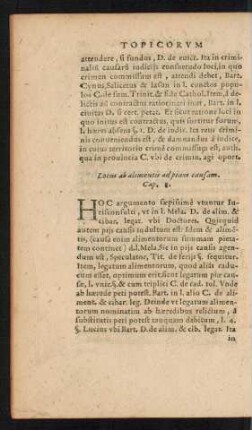 Locus ab alimentis ad piam causam. Cap. 8.