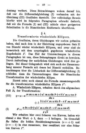 § 4. Transformierte windschiefe Ellipsen.