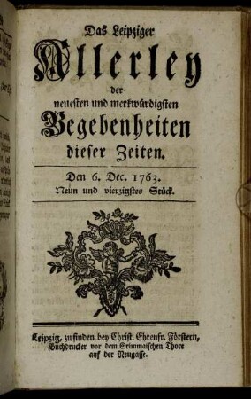 Den 6. Dec. 1763. Neun und vierzigstes Stück.
