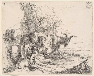 Nymphe mit einem kleinen Satyr, aus der Folge "Vari Capricci"