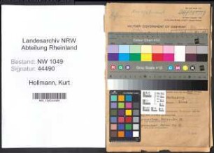 Entnazifizierung Kurt Hollmann , geb. 14.08.1892 (Lehrer)