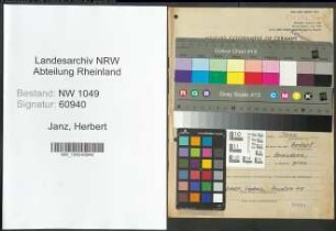 Entnazifizierung Herbert Janz , geb. 20.02.1894 (Lehrer)