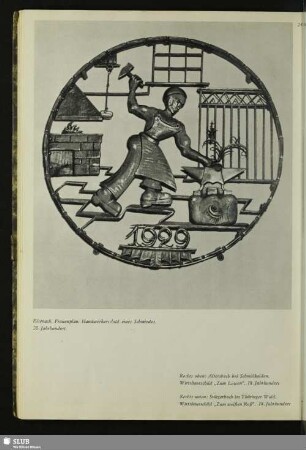 24 Eisenach, Frauenplan. Handwerkerschild eines Schmiedes. 20. Jahrhundert