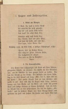 I. Tages- und Jahreszeiten