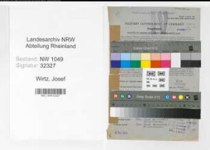 Entnazifizierung Josef Wirtz , geb. 17.01.1902 (Bankangestellter)
