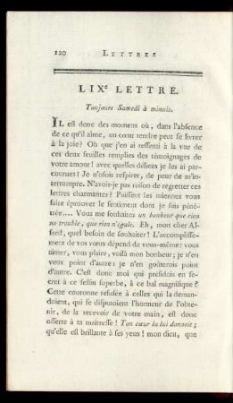 LIXe Lettre. Toujours Samedi à minuit.