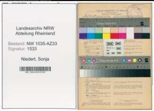 Entnazifizierung Sonja Niedert , geb. 31.03.1921 (Kaufmaennische Angestellte)