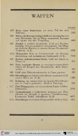 Waffen (Nr. 605-613a)